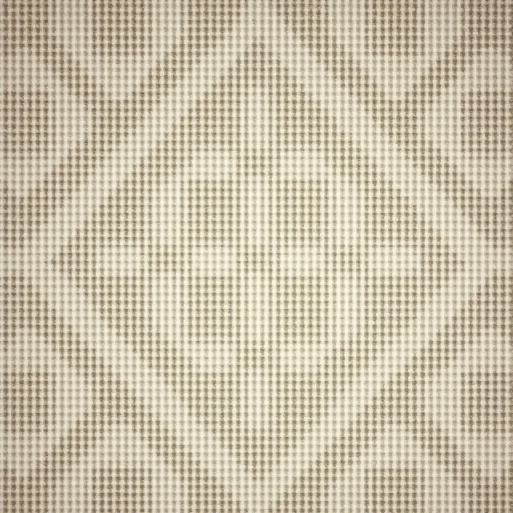 a photo of a large area rug with geometric patterns in muted tones
